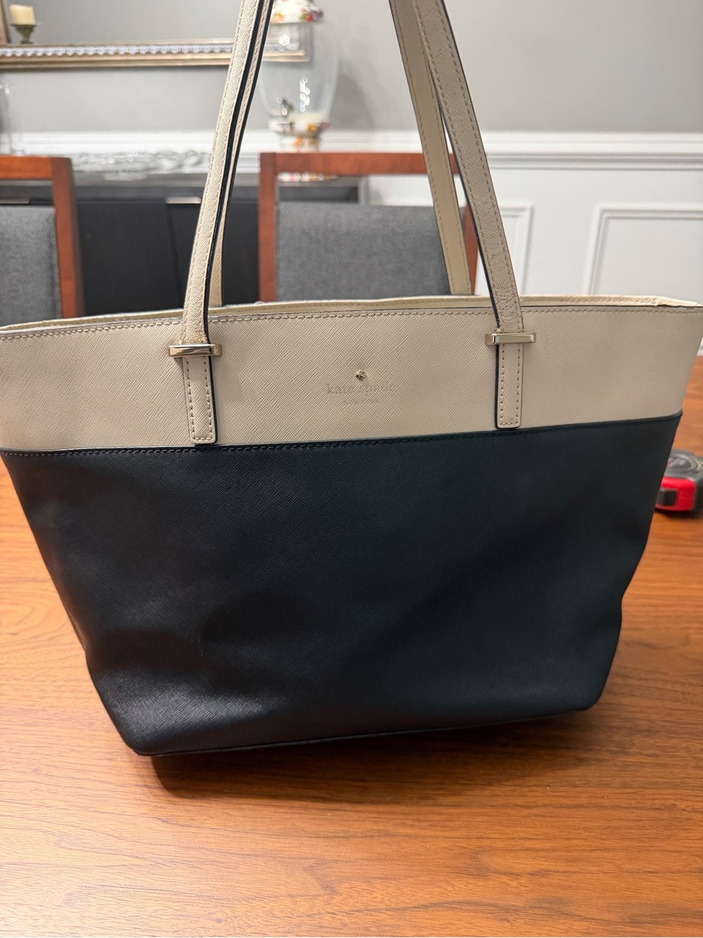 kate spade Two-Tone Cream and Black Tote